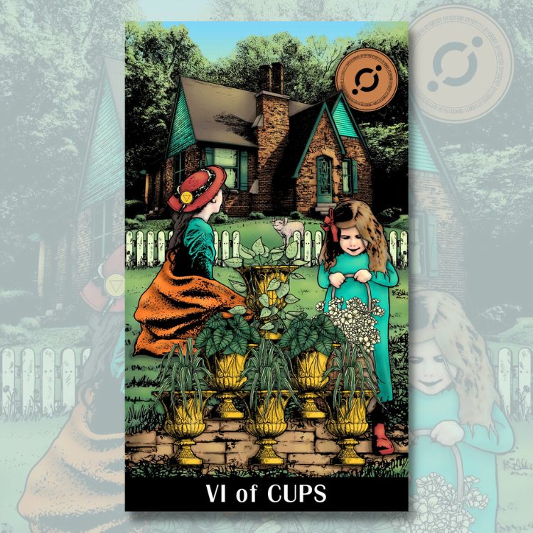 Six of Cups | Crypto Universe Tarot 