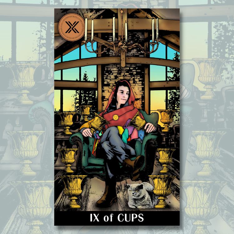 Nine of Cups | Crypto Universe Tarot 